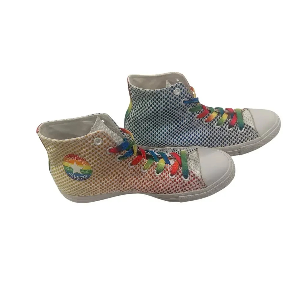 Converse Chuck Taylor All Star Pride Rainbow Mesh High Top 158404C Unisex 10.5